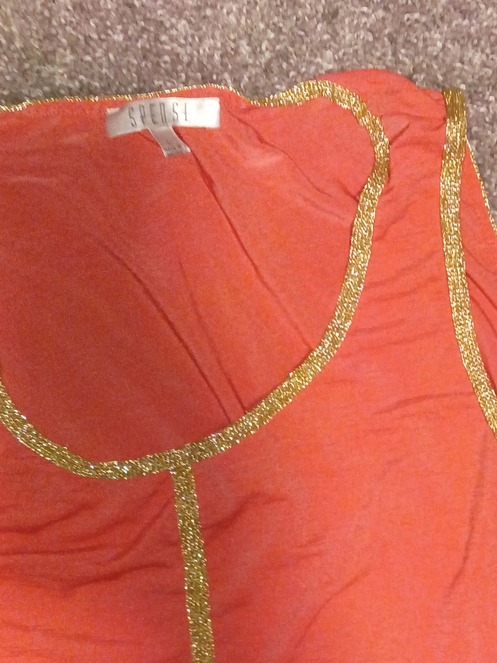 Spenser Jeremy Coral Tank with Metallic Gold Trim